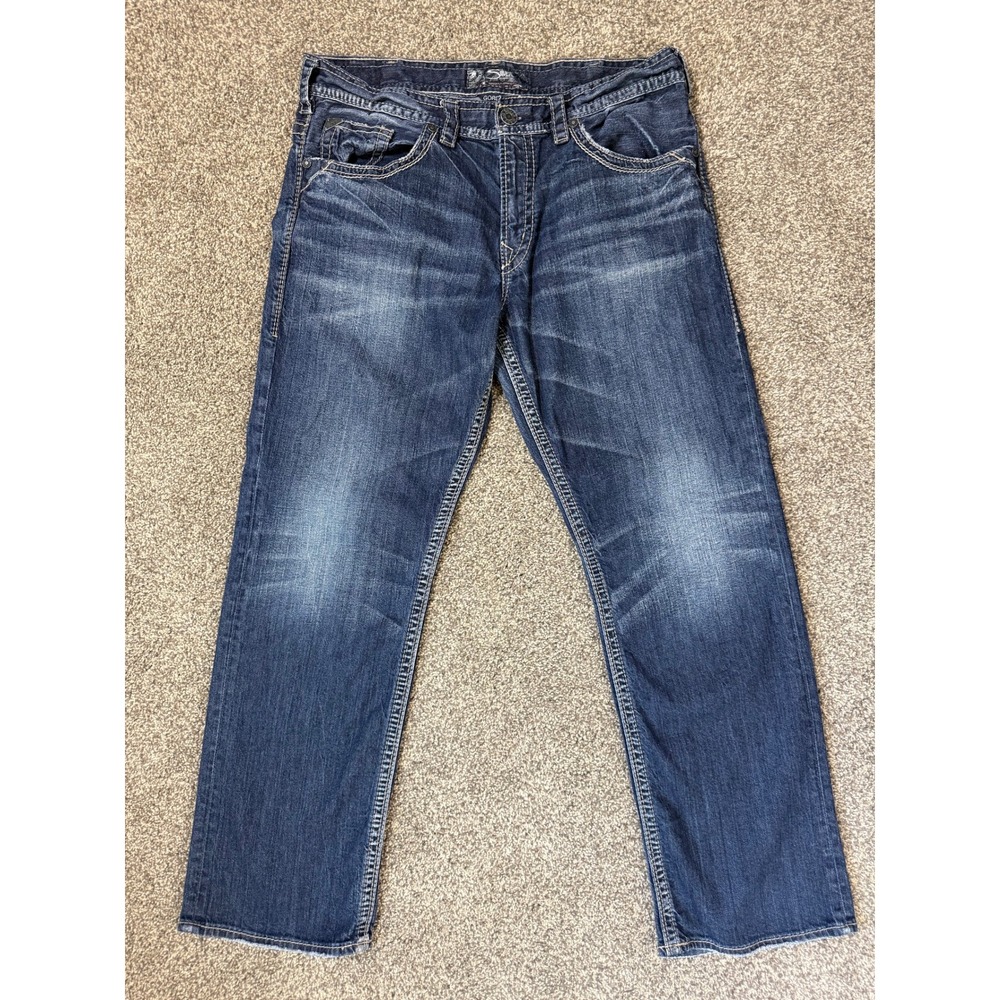 Silver Jeans Gordie Men 36x32 Loose Straight Dark Wash Denim Grunge y2k 90's